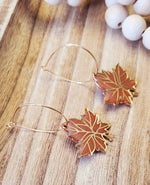 Load image into Gallery viewer, Polymer Clay Maple Leaf earrings (Terracotta)
