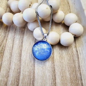 " Sky and Lilacs" Double Sided Pendant - G & P Collection - Sterling Silver