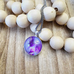 Load image into Gallery viewer, &quot; Sky and Lilacs&quot; Double Sided Pendant - G &amp; P Collection - Sterling Silver
