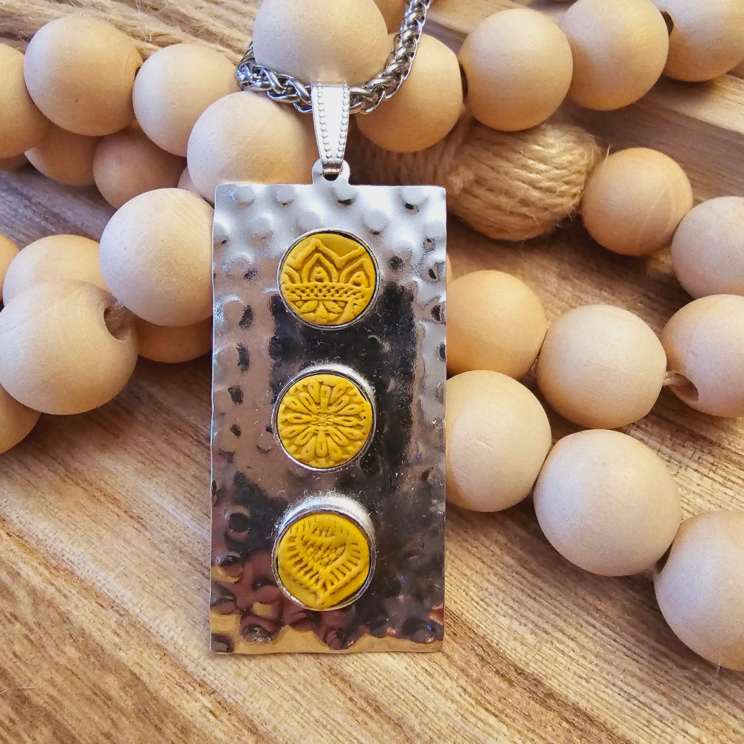 "Yellow Mandala" pendant