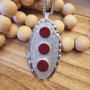 "Burgundy Mandala" pendant