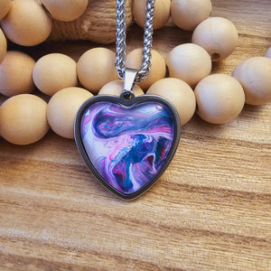 "Lavender Field Heart" pendant