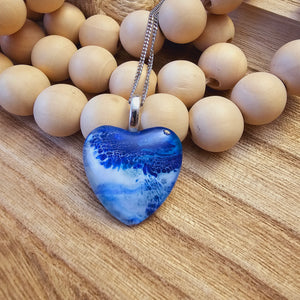 "Sea"" heart pendant