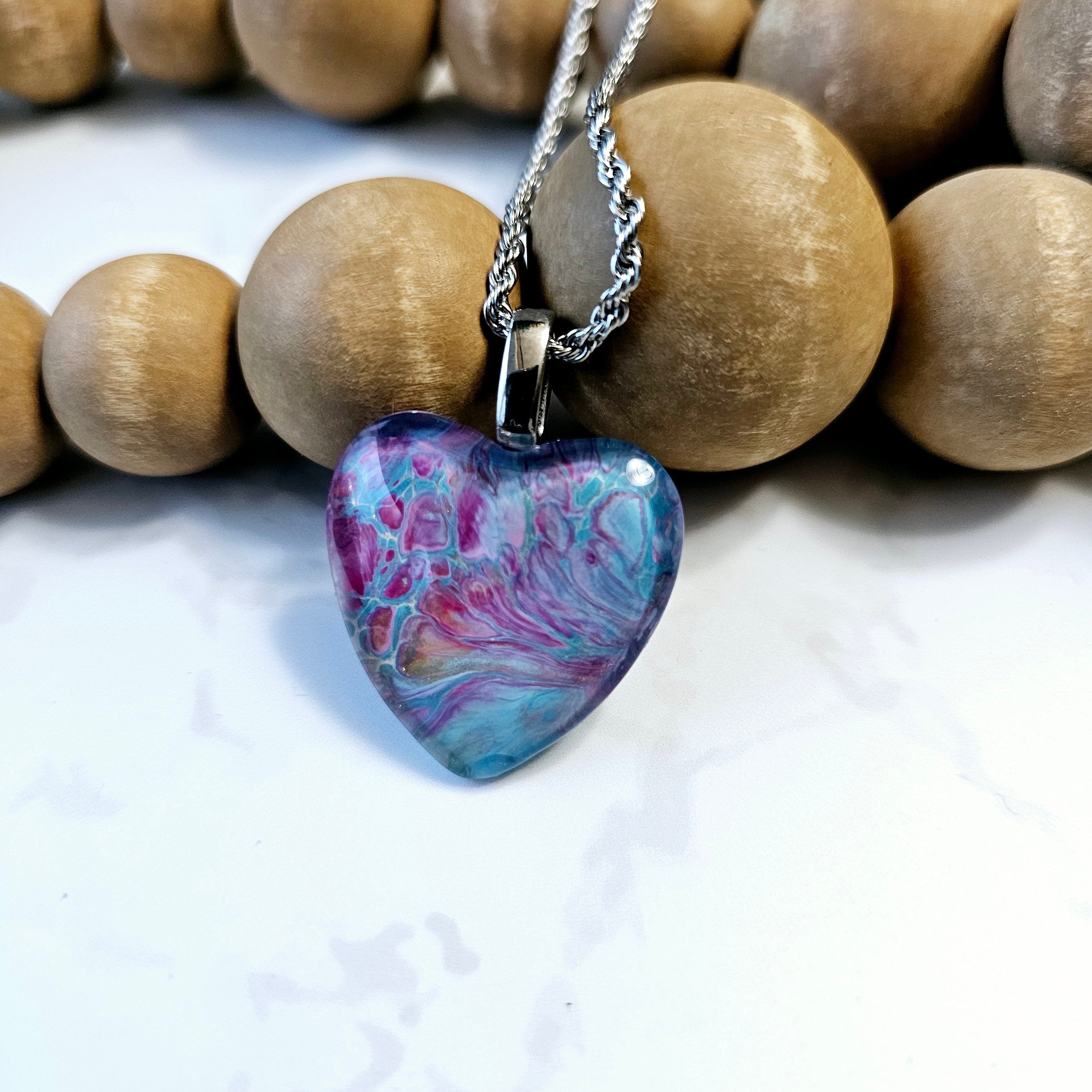 "Summer cloud" heart pendant