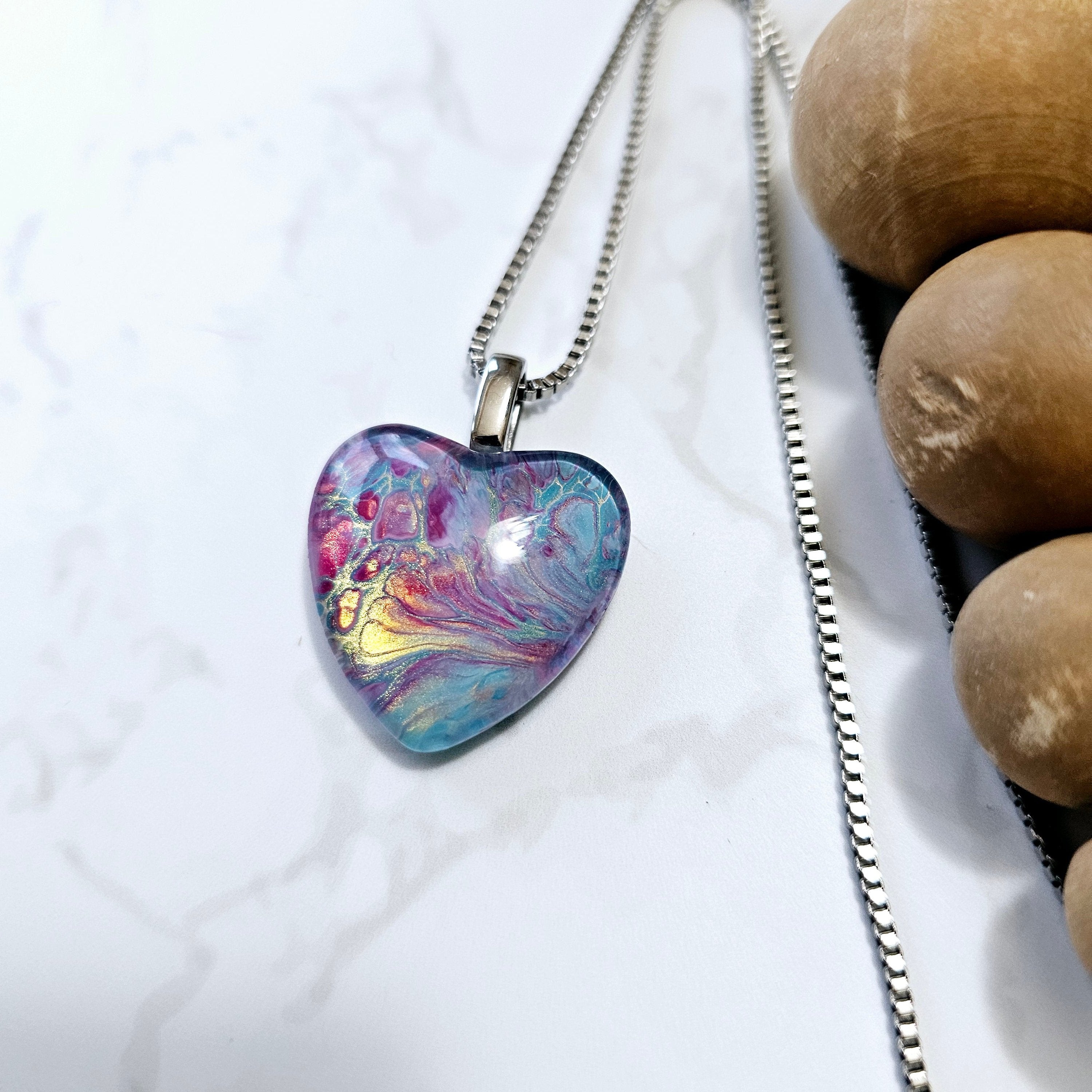 "Summer cloud" heart pendant