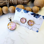Load image into Gallery viewer, "Intertwined" snap charm pendant and earrings set
