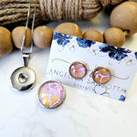 Load image into Gallery viewer, "Intertwined" snap charm pendant and earrings set
