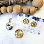 Load image into Gallery viewer, "Nature" snap charm pendant and earrings set
