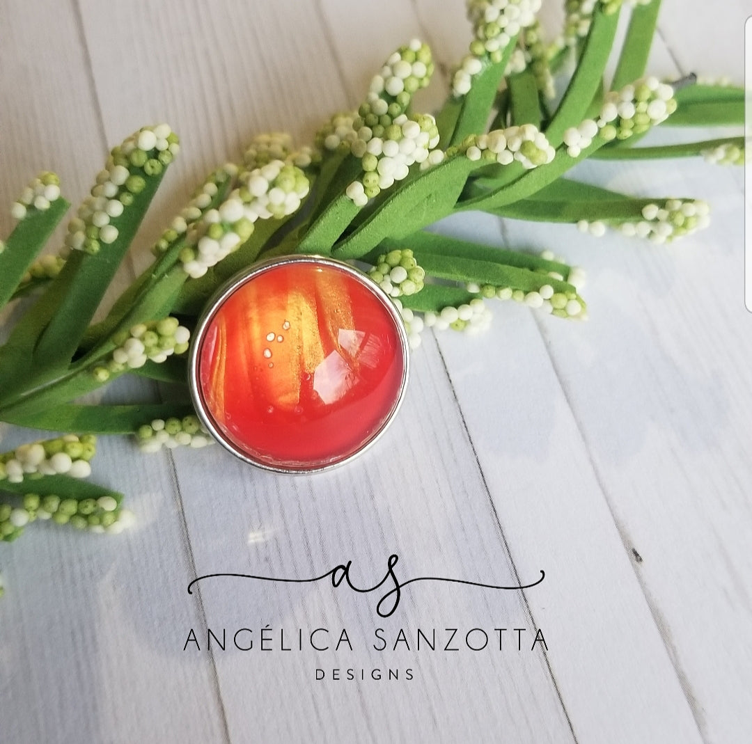 "Red and Gold" 18 mm snap charm