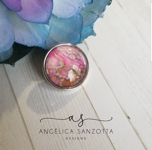 "Pink" 18 mm snap charm