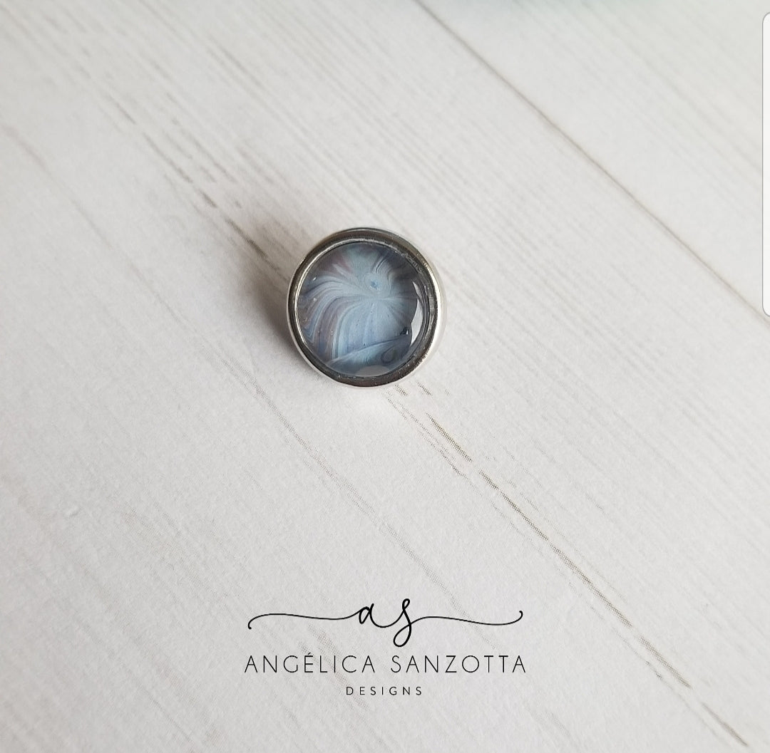 "Silver" 12 mm snap charm