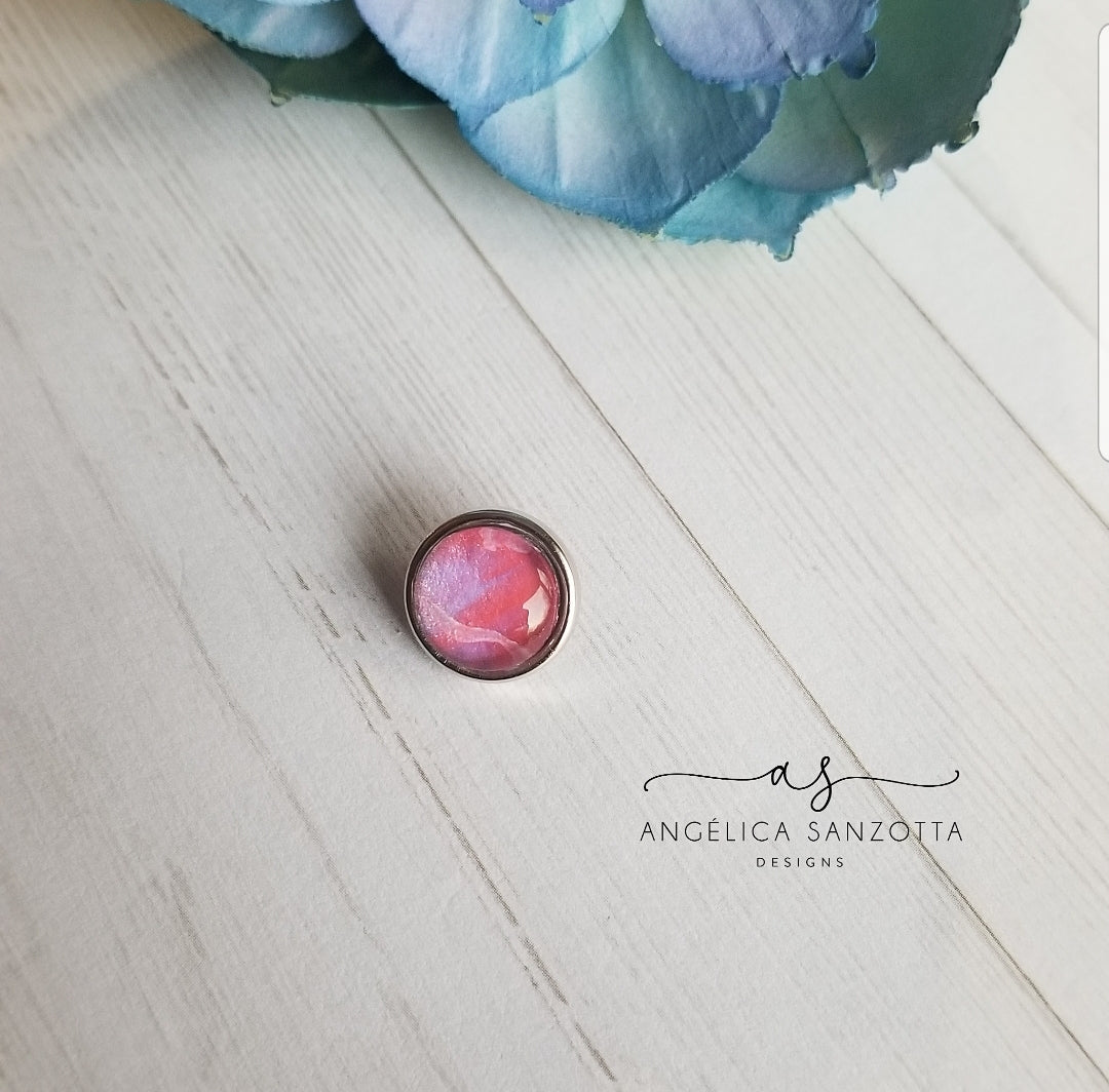 "Pink Lady" 12 mm snap charm