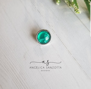 "Emerald" 12 mm snap charm