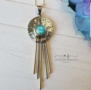 "Aquamarine"" snap charm necklace set