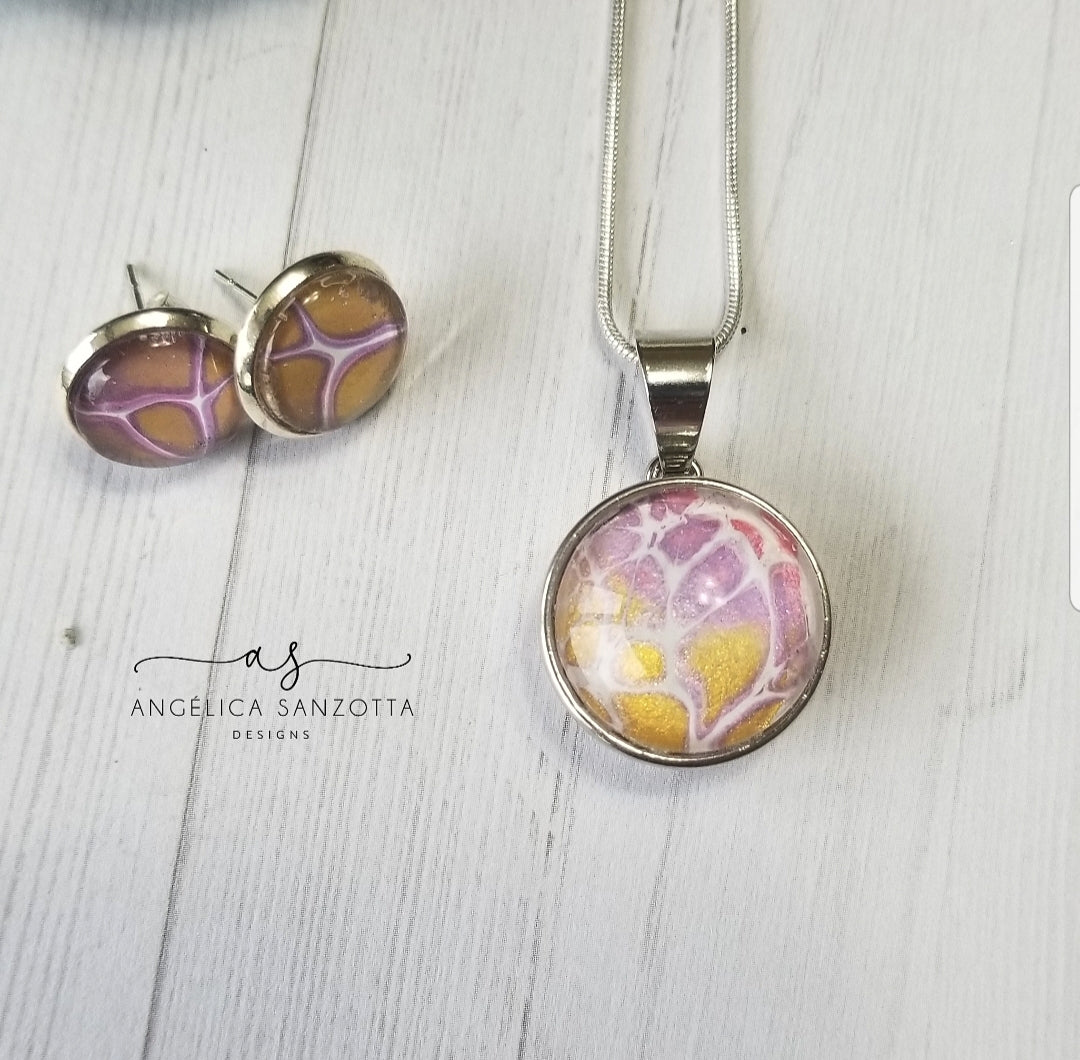 "Intertwined" snap charm necklace set