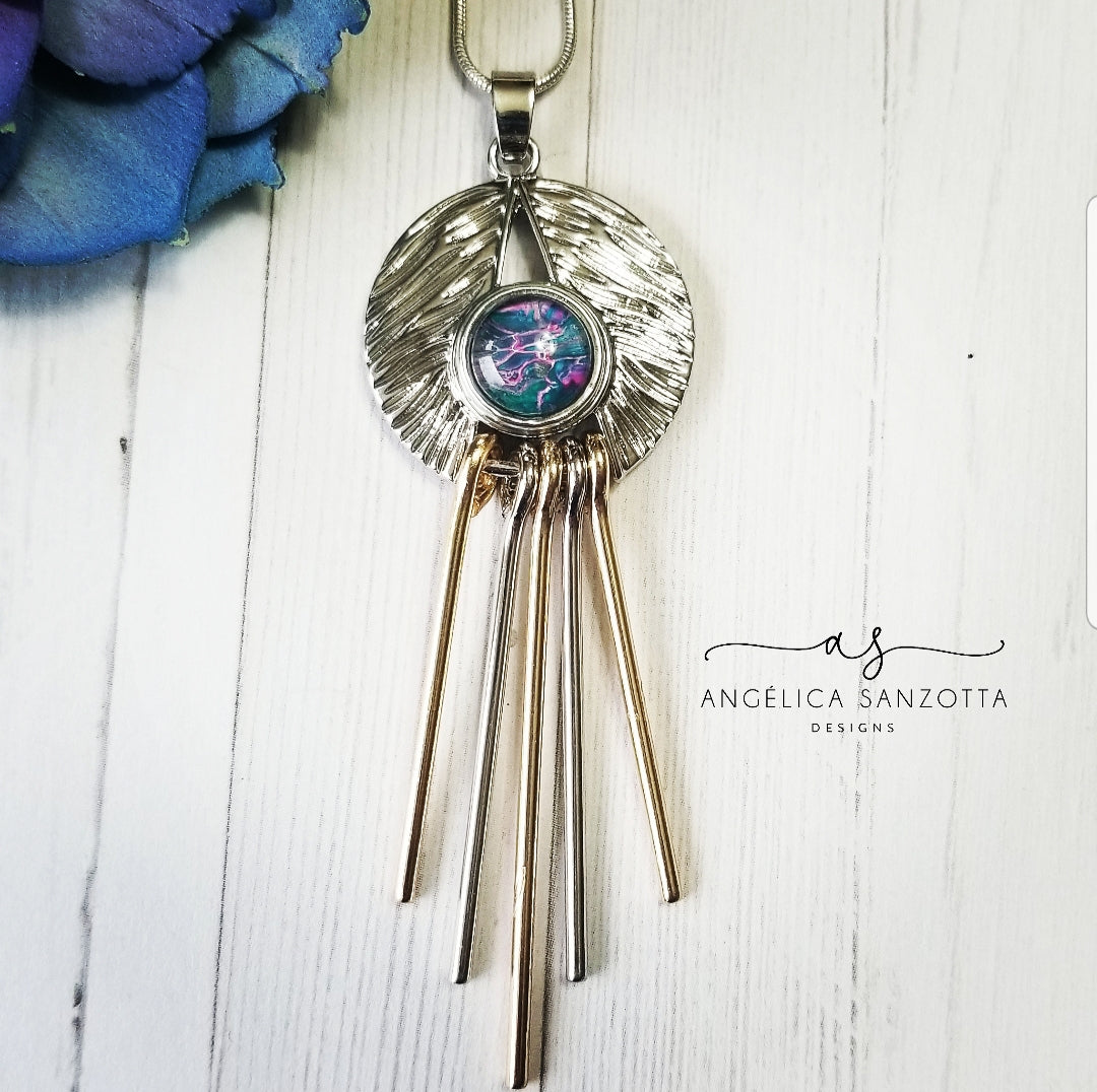 "Web" snap charm necklace