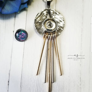 "Web" snap charm necklace