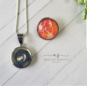 "Passion Fruit" snap charm necklace