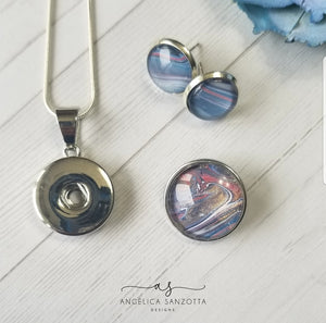 "Americana" snap charm necklace set