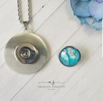 Load image into Gallery viewer, &quot;Aqua dream&quot; snap charm necklace
