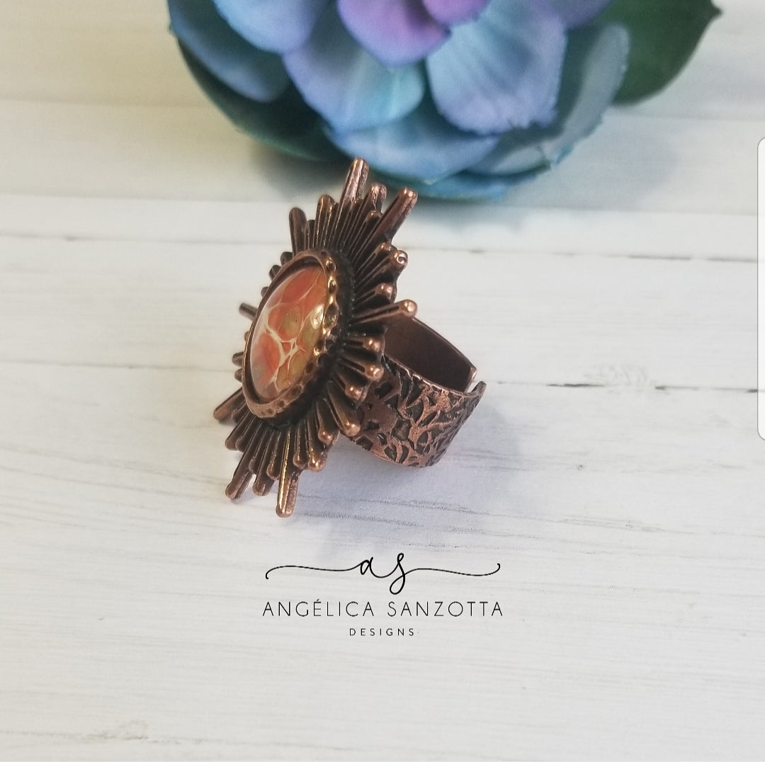 "Aztec Sun" ring