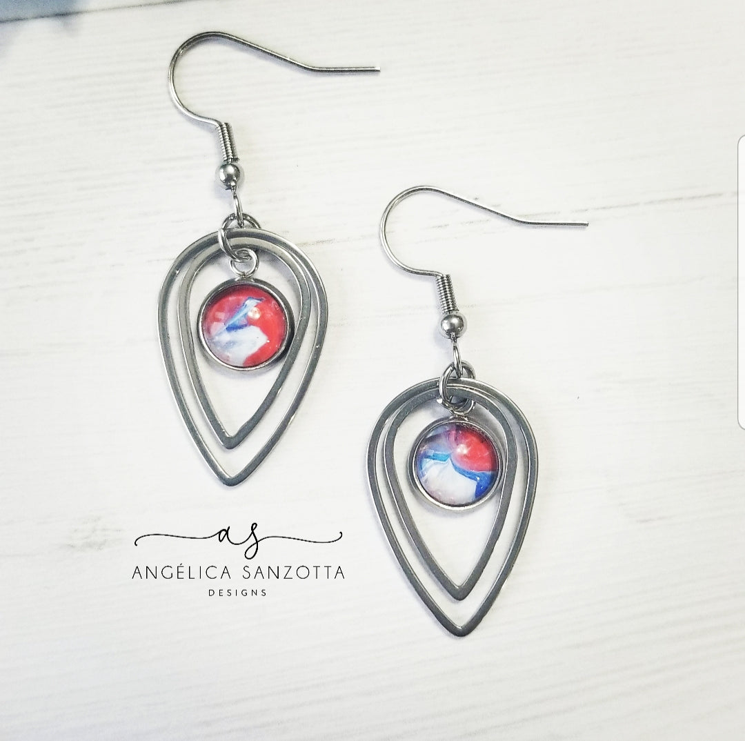 "Red White and Blue" earrings