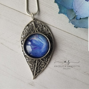 "Lilac" feather pendant