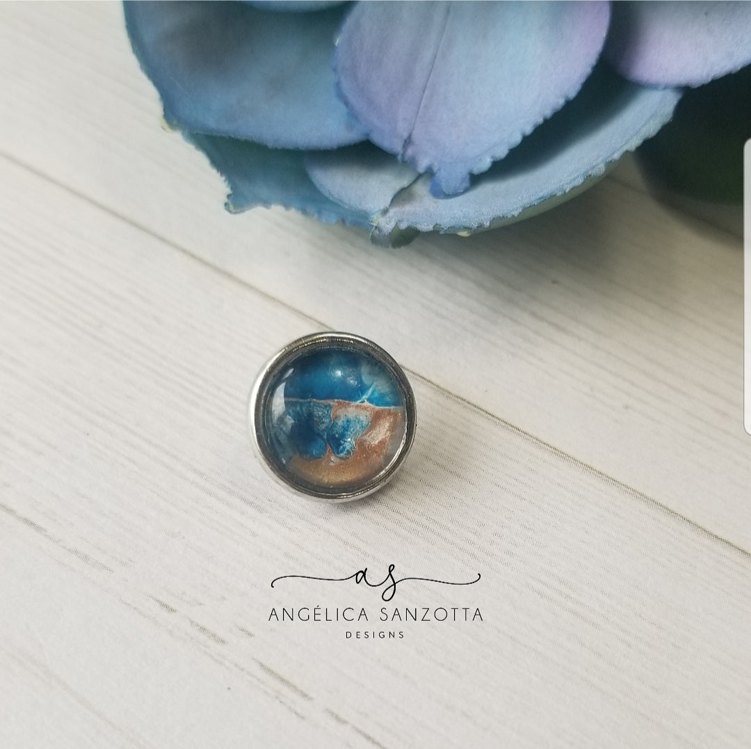 "Water and Sand" 12 mm snap charm