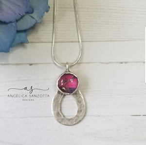 "Pink Horseshoe" pendant