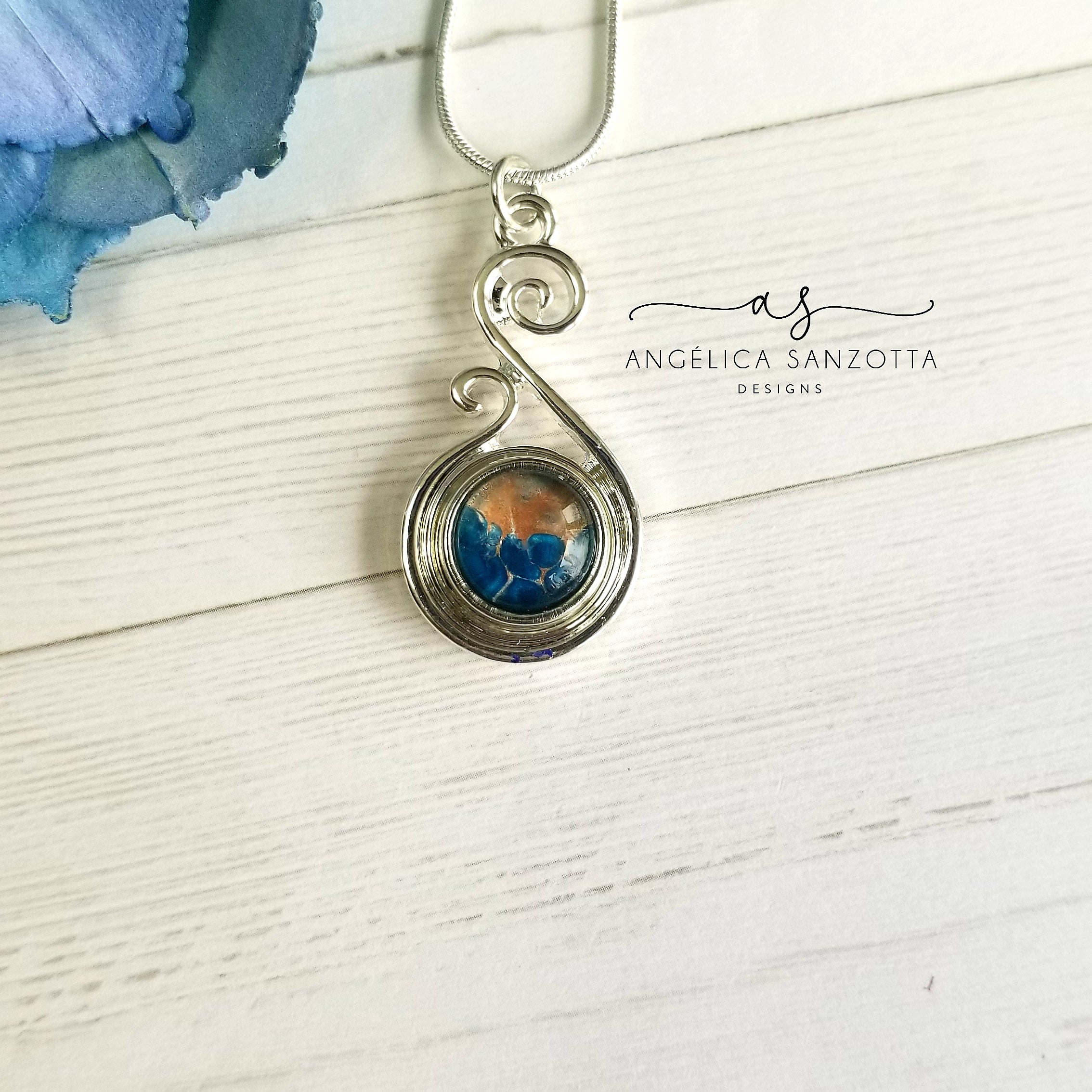 "Beach" snap charm necklace set