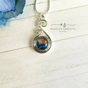 "Beach" snap charm necklace set