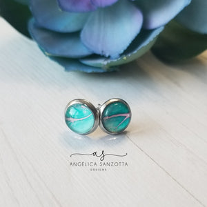"Under Water" stud earrings