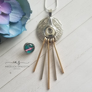 "Lightning" snap charm necklace set