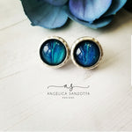 Load image into Gallery viewer, &quot;Deep Water&quot; stud earrings
