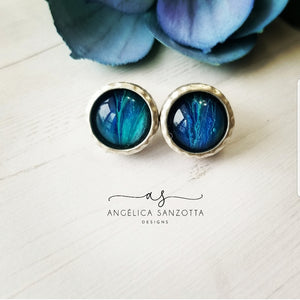 "Deep Water" stud earrings