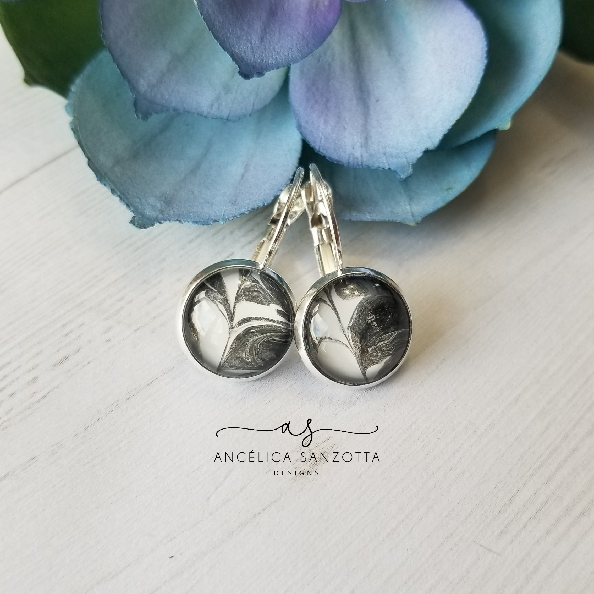 "Black and White" earrings