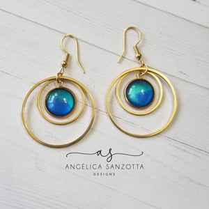 "Aqua" hoop earrings - custom order