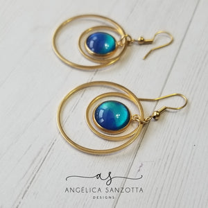 "Aqua" hoop earrings - custom order