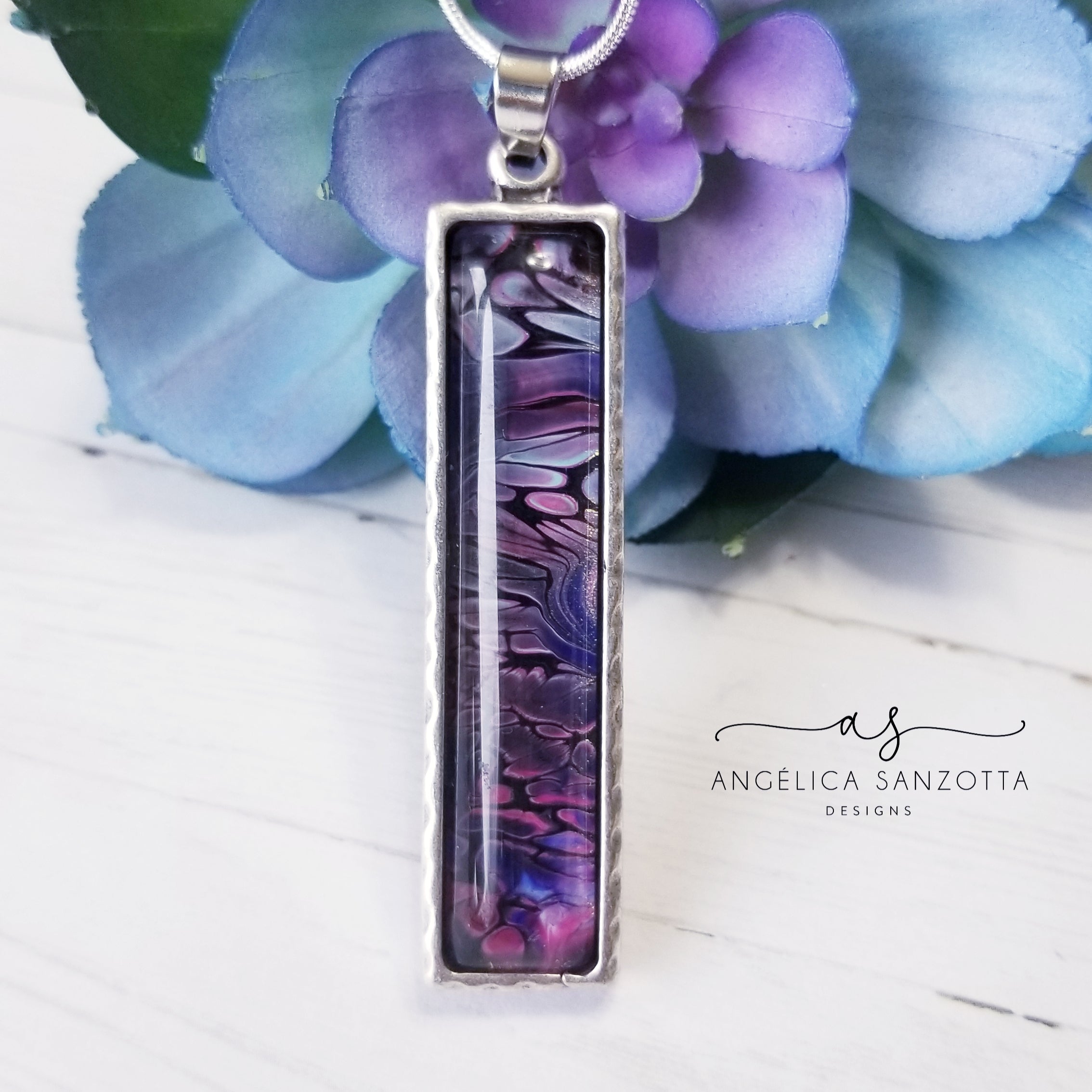 Orchid Pebbles Pendant -  G & P Collection