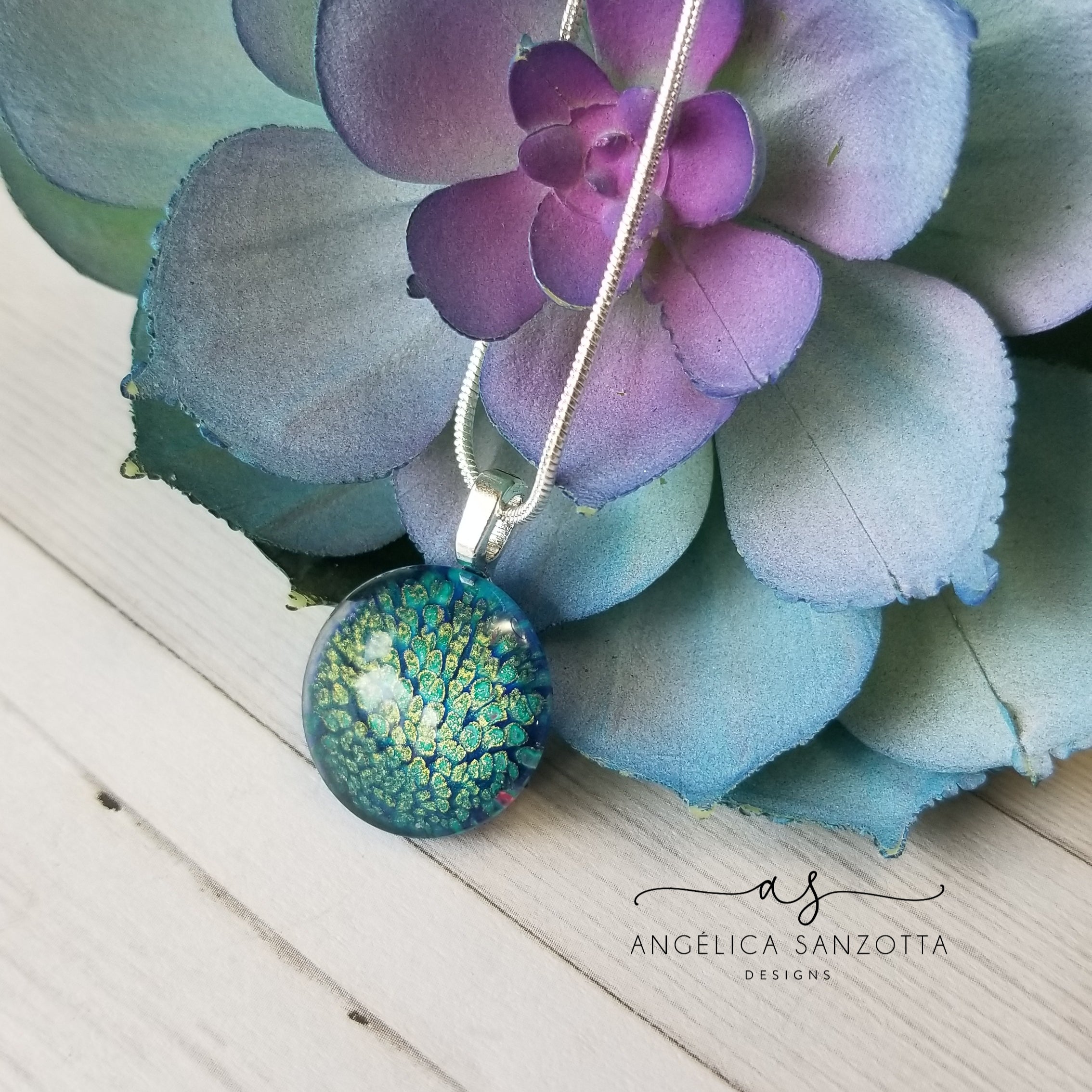 Aqua Pebbles Pendant - 1 of 3 G & P Collection