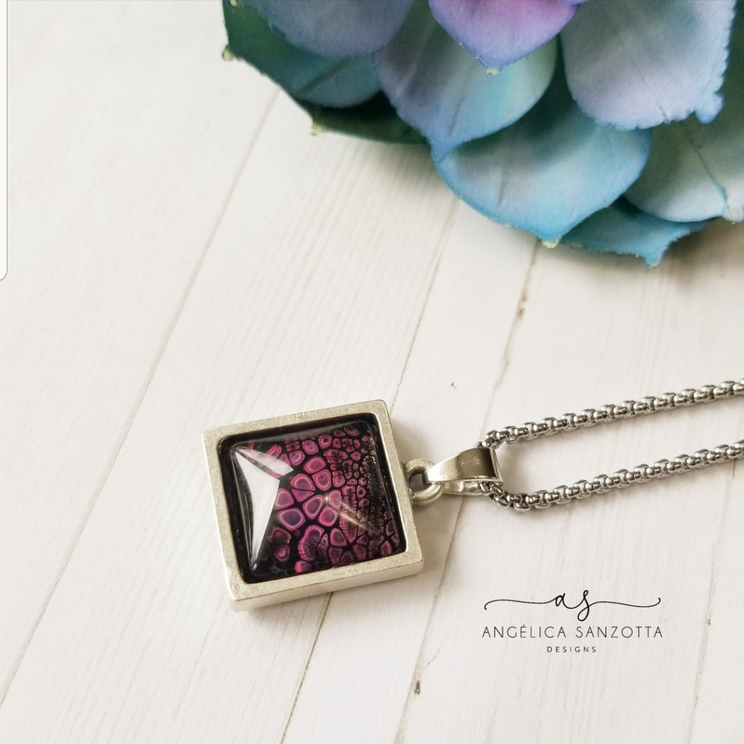 Fire Pebbles Square Pendant - 2 of 2 G & P Collection