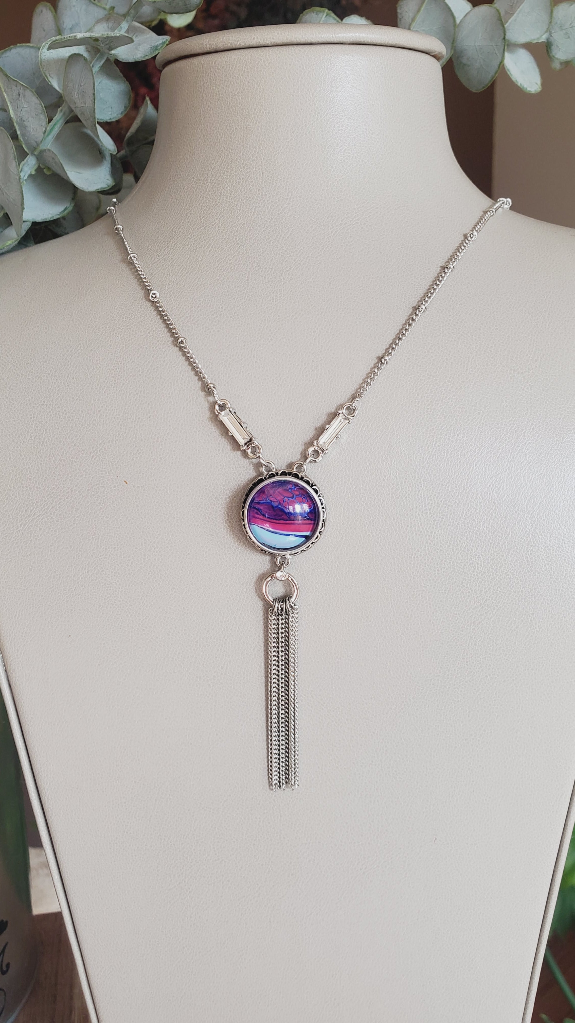 Long Tassel Snap Necklace