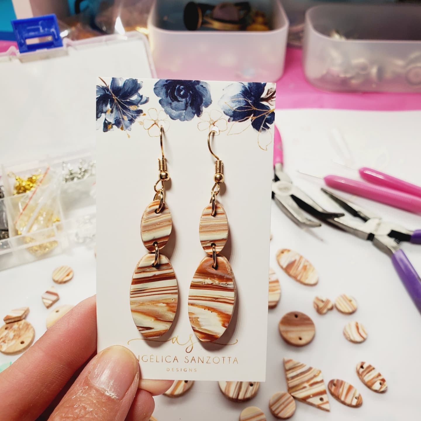 Marbled Fall earrings ( custom order)