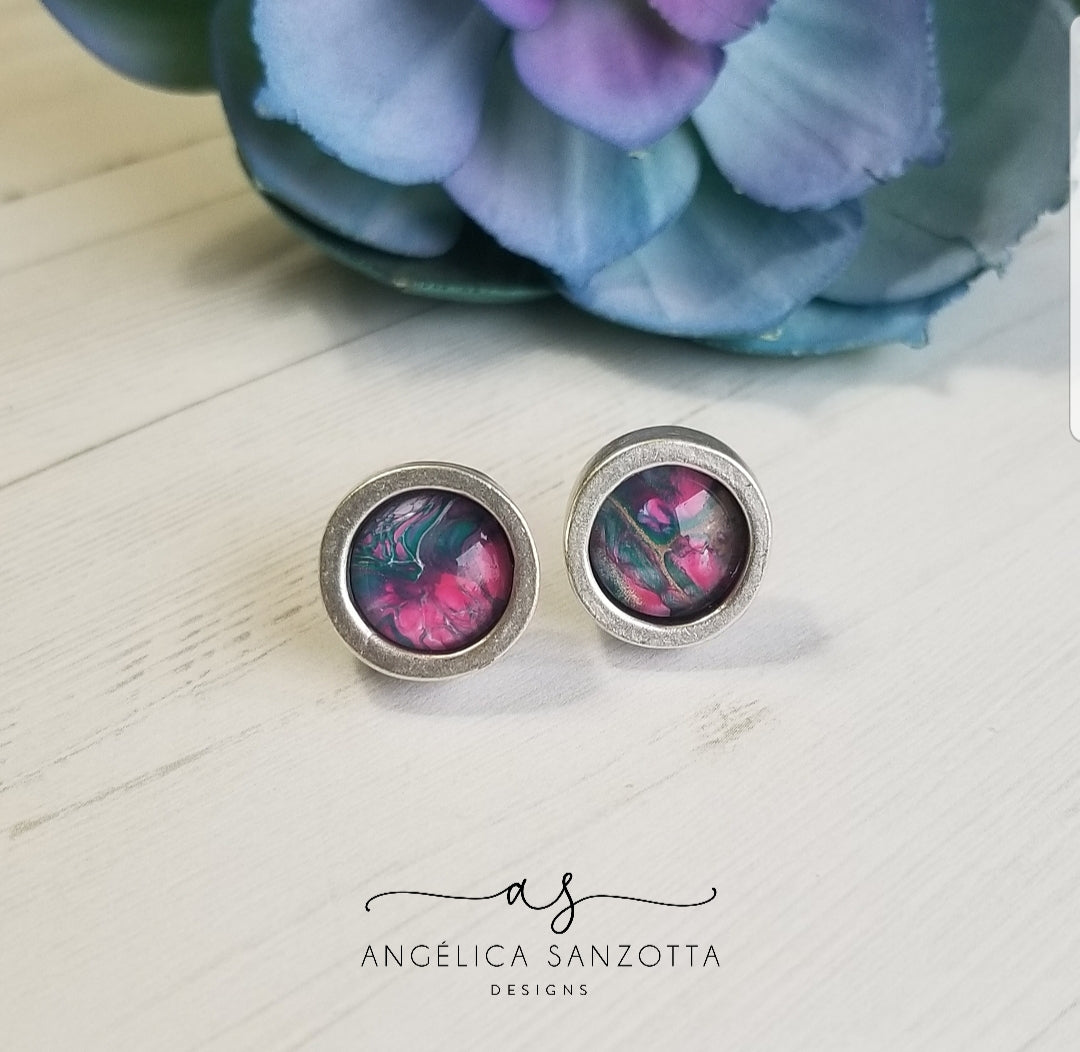 "Persian Jade" stud earrings