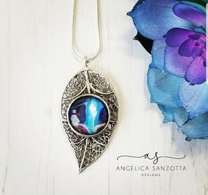 "Good Luck" feather pendant