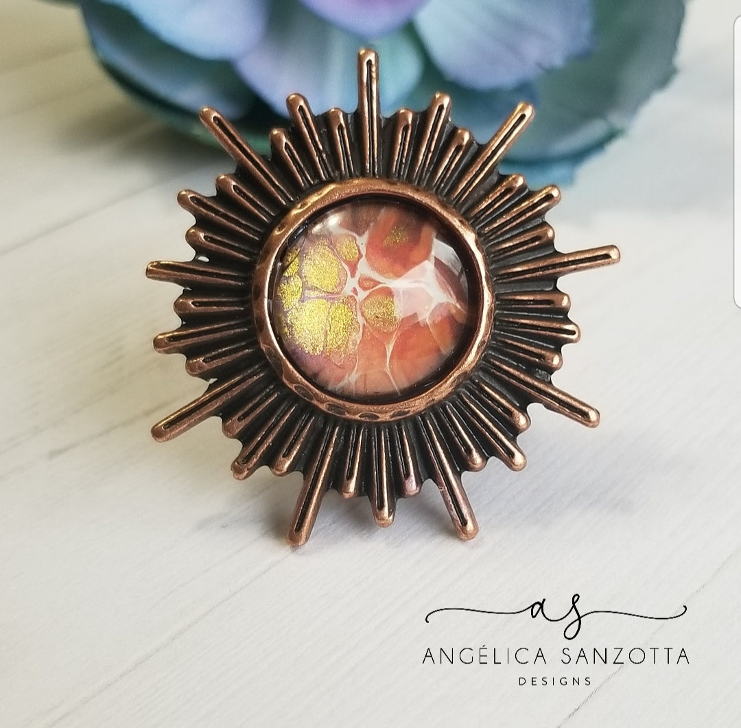 "Aztec Sun" ring