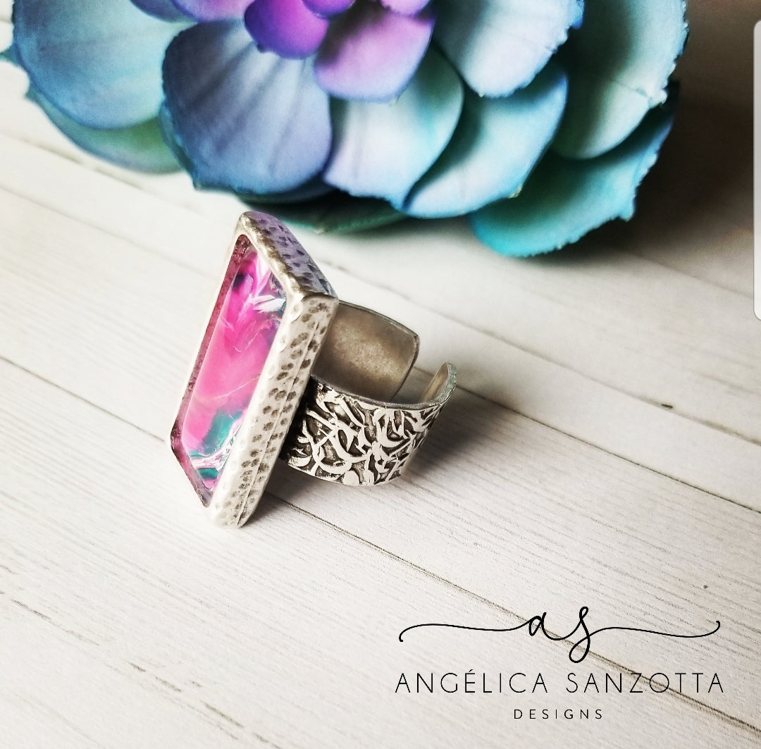 "Magenta river"ring