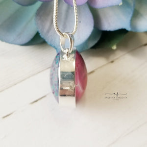 Lilac Pebbles double sided pendant - G & P Collection - Sterling Silver