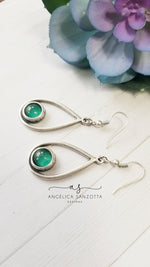 Load image into Gallery viewer, Little emerald sparks earrings- 2 of 2  G &amp; P Collection
