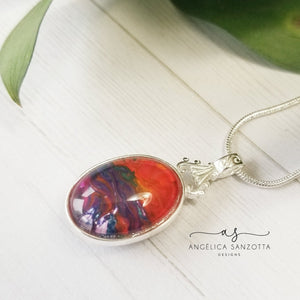 Pebbles and Sunsets double sided pendant - G & P Collection- Sterling Silver